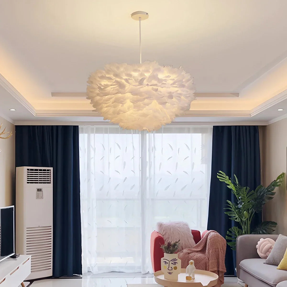 Zelora Feather Design Pendant Light