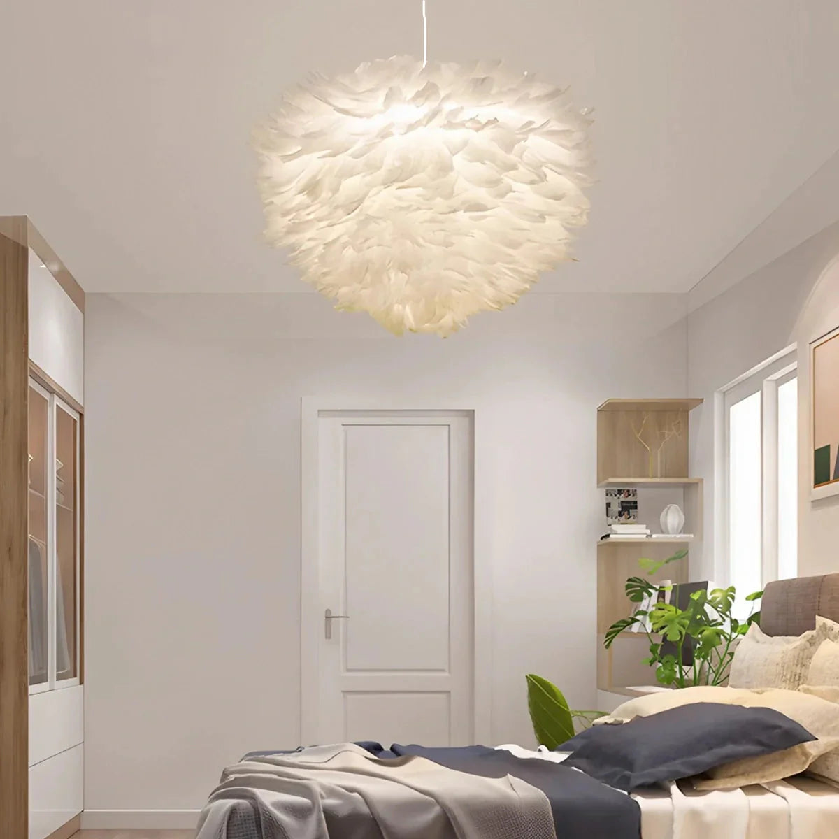 Zelora Feather Design Pendant Light