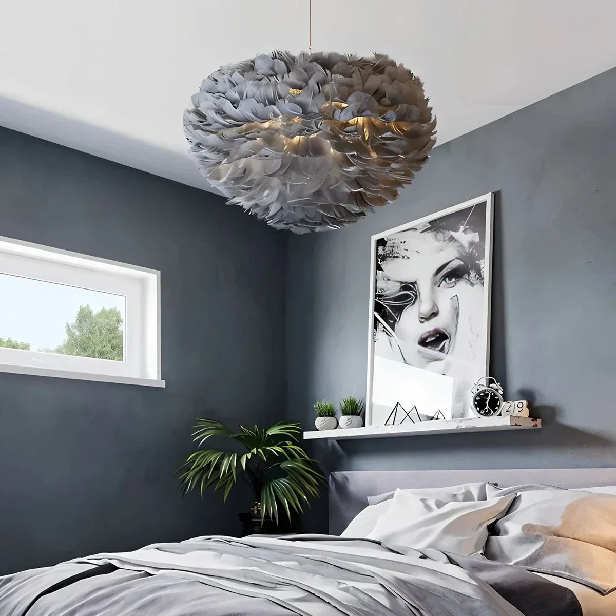 Zelora Feather Design Pendant Light