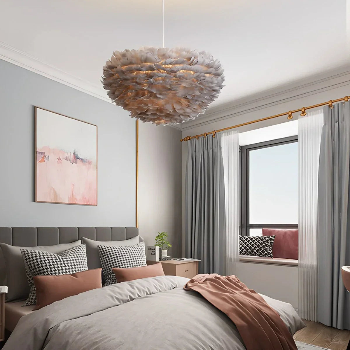 Zelora Feather Design Pendant Light