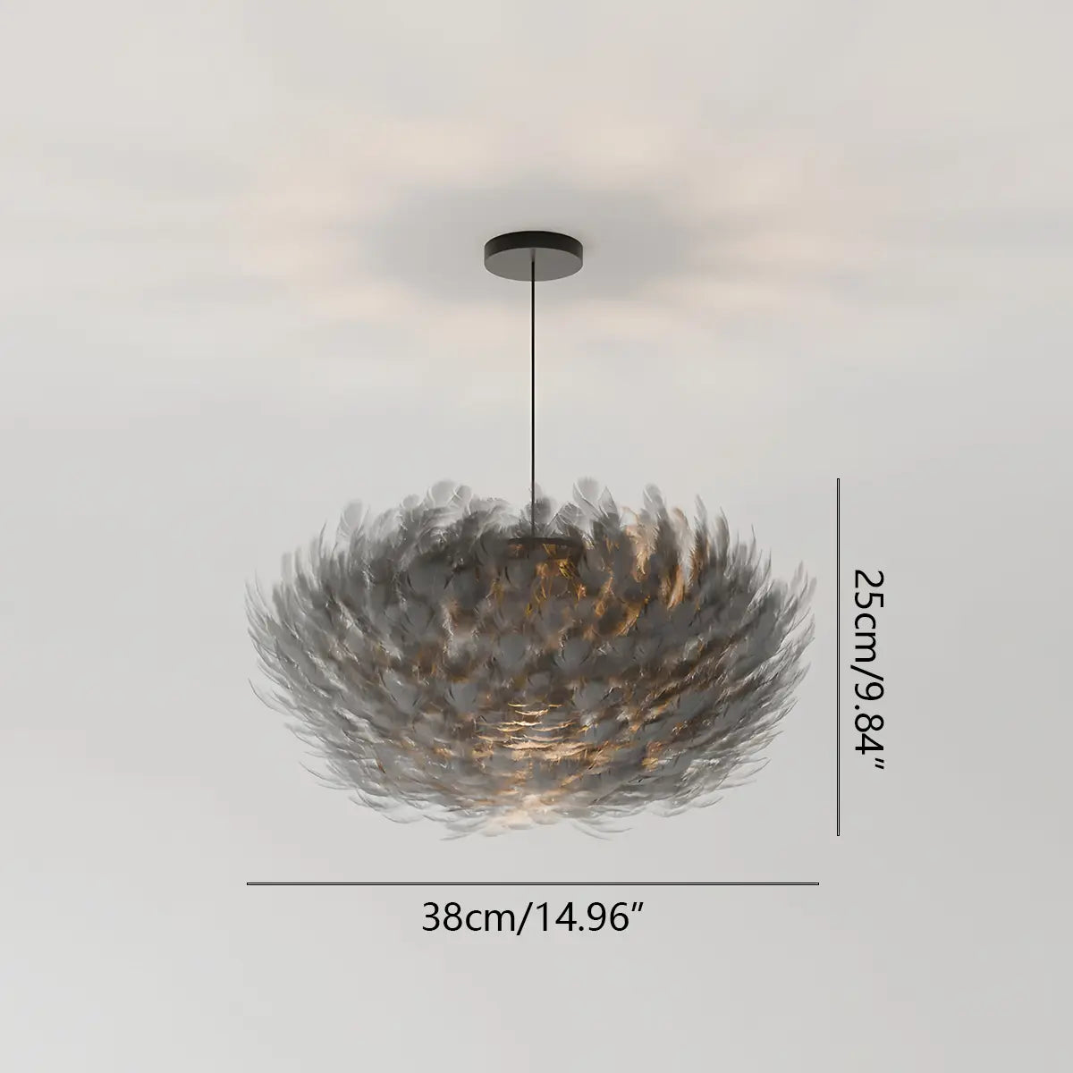 Zelora Feather Design Pendant Light