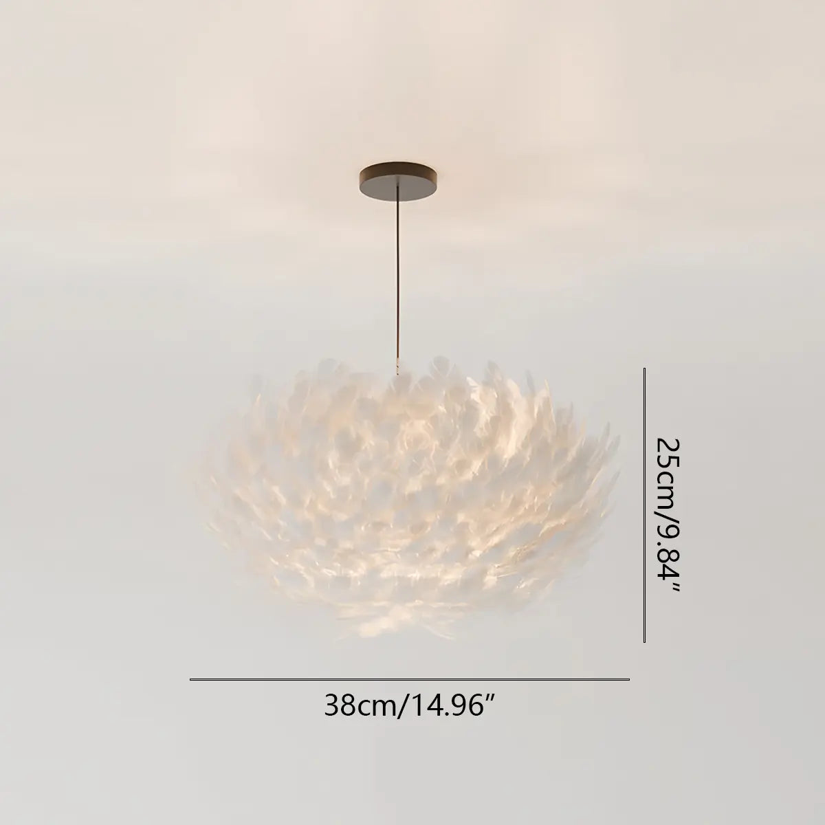 Zelora Feather Design Pendant Light