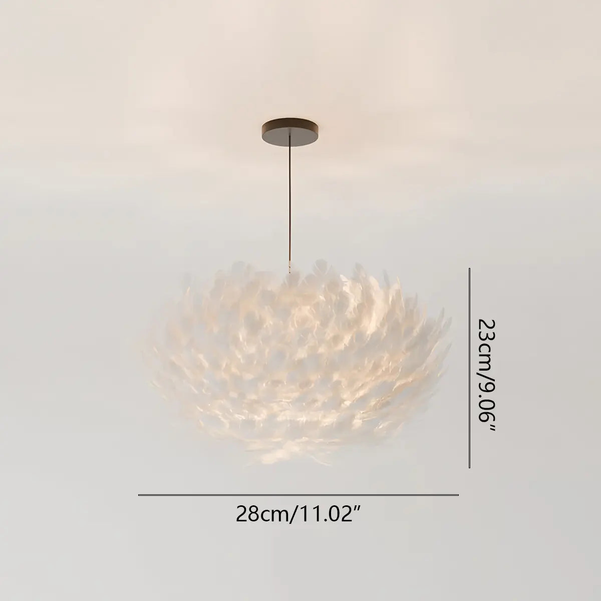 Zelora Feather Design Pendant Light